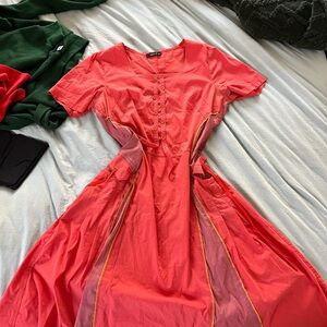 Nexx Coral Pink Short-Sleeve Fit & Flare Dress